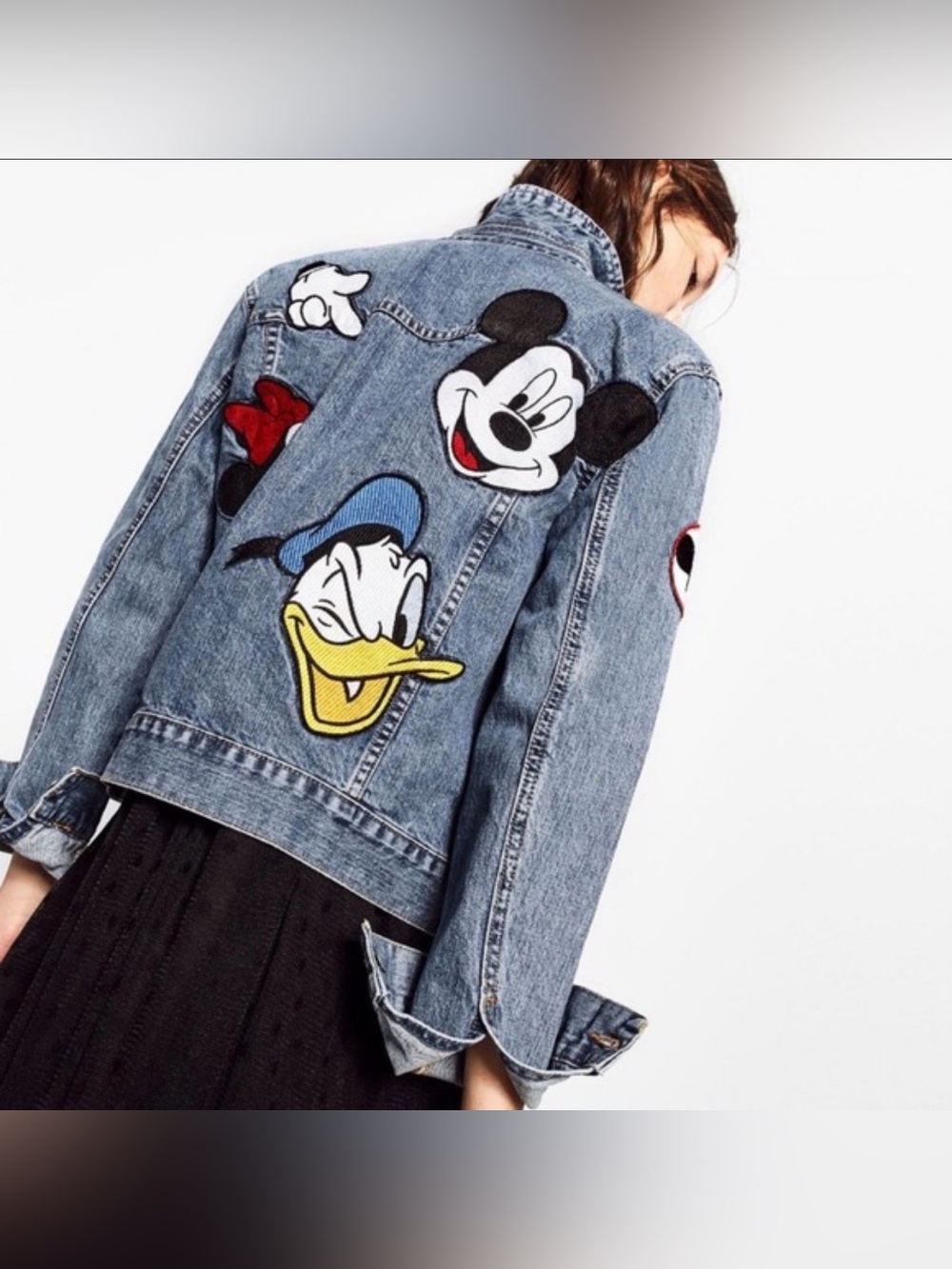 Zara x Disney Embroidered Denim Jacket – Mickey Donald Goofy NWT- Size Medium